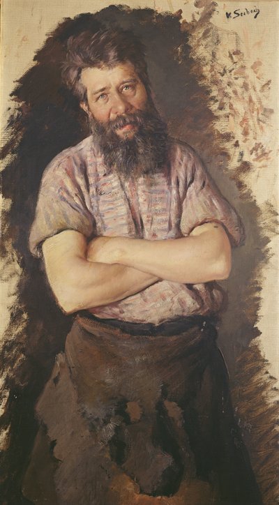 Portrait of a Blacksmith by Lothar von Seebach
